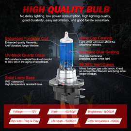 SYJIIP H11B Compatible for Kia Rio Headlights 2012 2013 2014 2015 2016 2017, Halogen H11B Headlight Bulbs Low Beam, Plug n Play, 6000K White, Plug n Play, 2-Pack