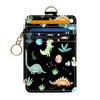 DATOUCAT Slim Wallet Credit Card Holder, Dinosaurs, RFID Wallet Women Cute Small Front Pocket Wallet With Zipper, PU Leather Thin travel RFID Blocking Card Case ID Window,Ladies Gifts
