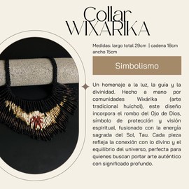 Collar Tau artesanal Wixárika hecho a mano | Joyería étnica mexicana de chaquira | Regalo significativo para mamá con simbolismo espiritual