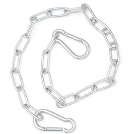 Biaungdo 20 Inch Gate Chain Lock, Chain Link Lock Fence Gate Latch with Carabiner, Stainless Steel Chain Link Gate Lock for Outdoor Fence, Livestock Gate, Yard