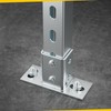 4 Pack Post Base for 1-5/8" Single Strut Channel, Ground