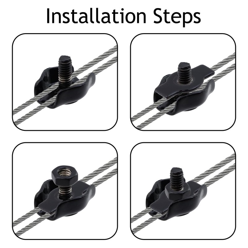 Antrader M3 Simplex Single Bolt Wire Rope Clips,10Pcs 304 Stainless