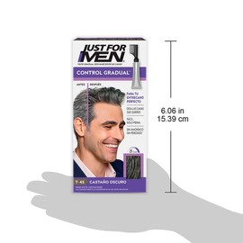 Just For Men Control Gradual Tinte para Canas, Castaño Oscuro T45, 40g