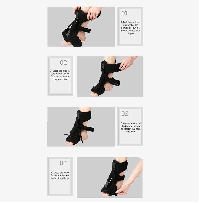 Foot Drop Support Brace Adjustable Plantar Fasciitis Night Splint for