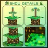 2 Pack Cupcake Stands for Pixel Game Birthday Party Decorations
