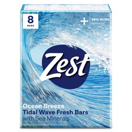Zest Ocean Breeze Bar Soap - 8 Bars - Enriched With Sea Minerals - Rich Lathering Bars Leave Your Body Feeling Smooth And Moisturized with an Invigorating Scent