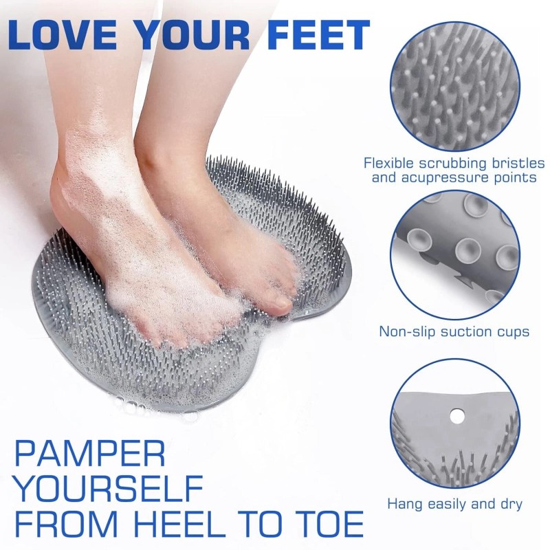 SZZYXD Shower Foot Scrubber Mat Back Washer Exfoliating Bath Wash