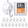 KORCCI Suction Cup Hooks 16Pack - Max Load 10LB, 1.77Inch