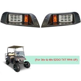 BestAccess Golf Cart EZGO TXT LED Headlight | EZGO TXT LED Light Replacement for TXT 1996+UP Gas and Electric Golf cart Headlights only
