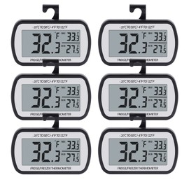 AEVETE - Termómetro digital para nevera y congelador, con parte trasera magnética, visualización LCD grande, sin volantes, fácil de leer (color...    