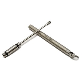 TITAN MANIA Earpick Made of Titanium, Portable, 2-Way, Ultra Lightweight, Spiral Type, Assembly Type, Washable, Popular, Ear Cleaning, Spiral, 360°, Durable
