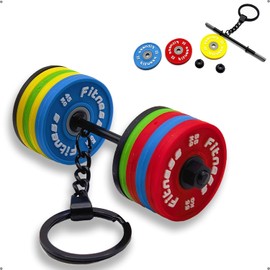 Llavero de fitness para gimnasio, mini barra, llavero de levantamiento de pesas, llavero de silicona motivacional para levantamiento de pesas, regalos para novio y novia, regalos para