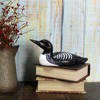 CVHOMEDECO. Primitives Hand Engraving and Painted Wood Loon Farmhouse Figurine