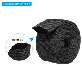 PATIKIL 1.2 Inch ID 6.5 ft Nylon Protective Hose Sleeve Cable Cover Sheath Protection for Welding Wig Hydraulic Hose Black