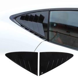 Daeiclru Rear Side Window Louver Cover Fit for Jaguar F-Type 2013-2024, Rear Window Shutters Trim Cover, Air Vent Scoop Shades Cover (Glossy Black)