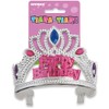 Plastic Gem Silver Happy Birthday Tiara