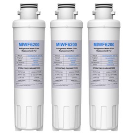 MIWF6200 Water Filter Compatible with Midea MRS26D5AST MF-2008-R2, Insignia NS-WF26SS0-1, Sharp SJWF200, Zline MIWFT2100, Thor Kitchen WF200 (3 Pack)