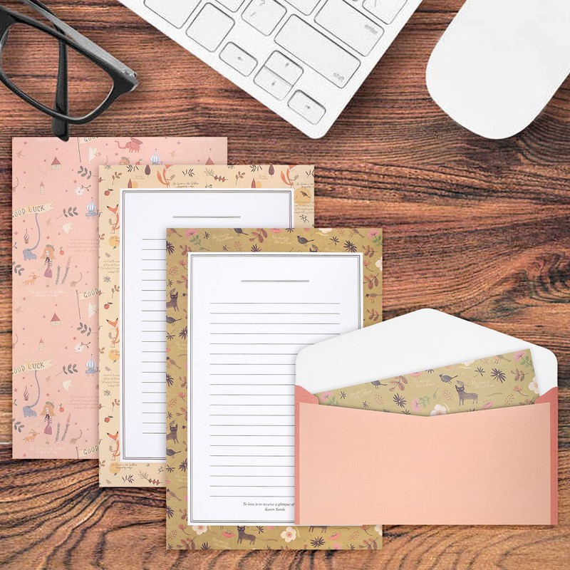 Stationery and Envelopes Set, Lined Stationery Stationery Set, Includes 36