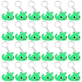 KeeStar 24 Pack Caterpillar Keychains Party Favors for Reptile Camping Themed Party, Baby Shower Goodie Bag Fillers, Birthday, School Carnival Rewards, Classroom Prize