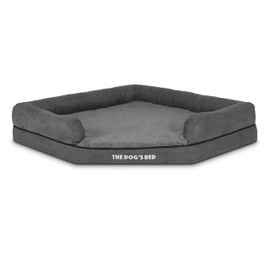 Replacement Outer Cover Only For The Dog's Bed Orthopaedic Corner Bed, Washable Plush Fabric, XL Grey Plush