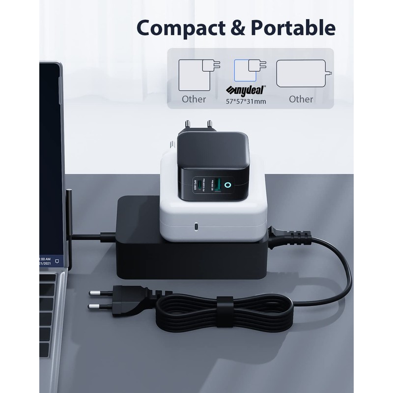 USB C Ladegerät 65 W mit Surface Ladekabel Kompatibel mit
