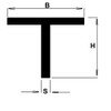 Aluminium T-profile AlMgSi05 | W x H x S 40
