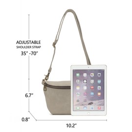 KL928 Women's Men's Unisex Waist Bag Bum Bag Chest Bag Medium Soft Faux Leather, beige, Casual