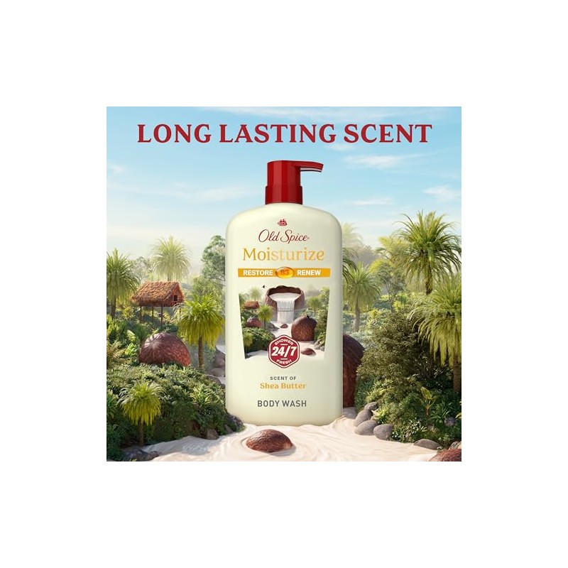 Old Spice Men's Body Wash Moisturize with Shea Butter, 30