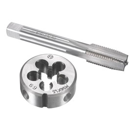 TOP-VIGOR M14 x 1.5mm Metric Tap and Die Set, Machine Thread Screw Tap with Round Threading Die, Heavy Duty Tap & Die Kit for DIY, Repair, Cutting External and Internal Thread