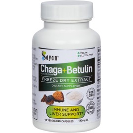 Sayan Siberian Chaga Mushroom Extract with Betulin – 90 Capsules/440mg ea – Wild-Harvested Antioxidant Blend – Immune System Support & Regulate Body Functions – Vegan, Non-GMO, No Fillers or Additives
