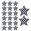 SUPERFINDINGS Pack of 20 Checked Star Iron Patches Black White