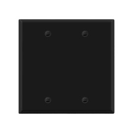 ENERLITES Double Blank Device Metal Wall Plate, Corrosion Resistant, Standard Size 2-Gang 4.50" x 4.57", Powder Coated Stamped Steel, 7702-BM, Black Matte