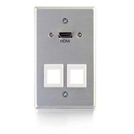 C2G/Cables to Go 60160 SG HDMI 2 Keystones Aluminum Wall Plate