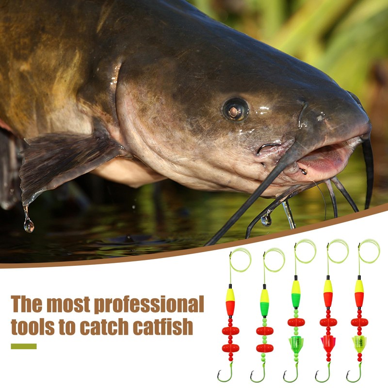 CWSDXM Catfish Float Rigs,Catfish Hooks,Circle Hooks for Catfish with Peg