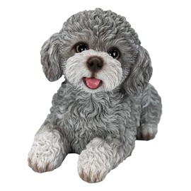 Uvia H24093-2 Look Up Toy Poodle Gray 16.5 x 8 x 11 cm Doll Figurine Figurine Figurine Animal Garden Decoration Realistic Cute Dog Dog