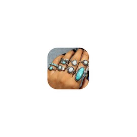 Turquoise Rings for Women Statement Jewelry Stackable Western Boho Chic Accessories Knuckle Finger Jewelry Gifts