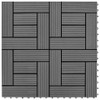 vidaXL WPC Decking Tiles, Gray, 11 pcs, 11.8"x11.8", Water-Resistant &