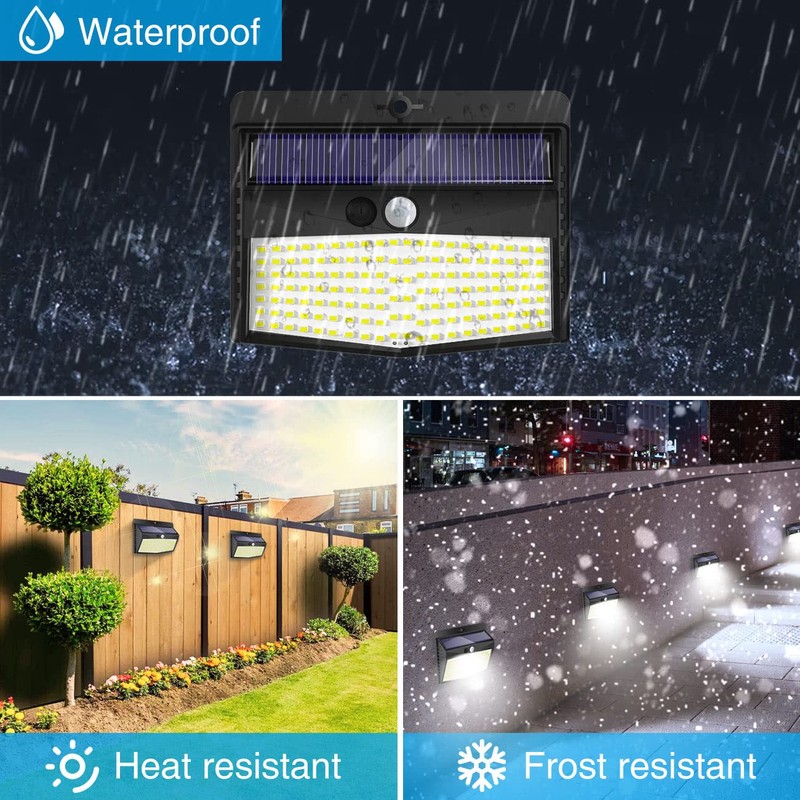 Peasur Solar Lights Outdoor, [138 LED/8 Packs] Solar Motion Sensor