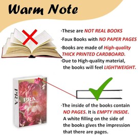 Decorative Books for Home Decor, Set of 3 Fake Designer Hard Cardboard Books Without Page Only for Decoration Coffee Table, Bookshelf, Living Room TV Stand Modern Faux Book Covers Gift Worthy Set