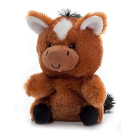 The Petting Zoo Horse Stuffed Animal Plushie, Gifts for Kids, Nuggetz Wildlife Animals, Brown Horse Plush Toy, 6 inches