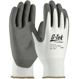 G-Tek Seamless Knit PolyKor Blended Glove with Polyurethane Coated Flat Grip on Palm & Fingers, Vend-Ready, XX-Large, Pack of 6