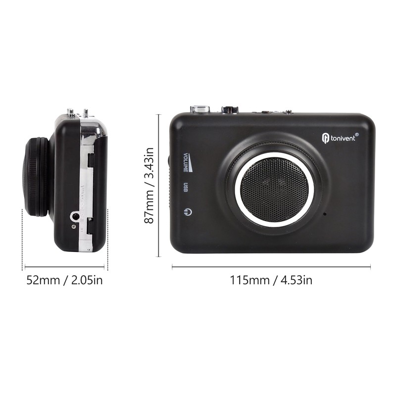 TONIVENT Portable Cassette to MP3 Player Mini USB Tape Player