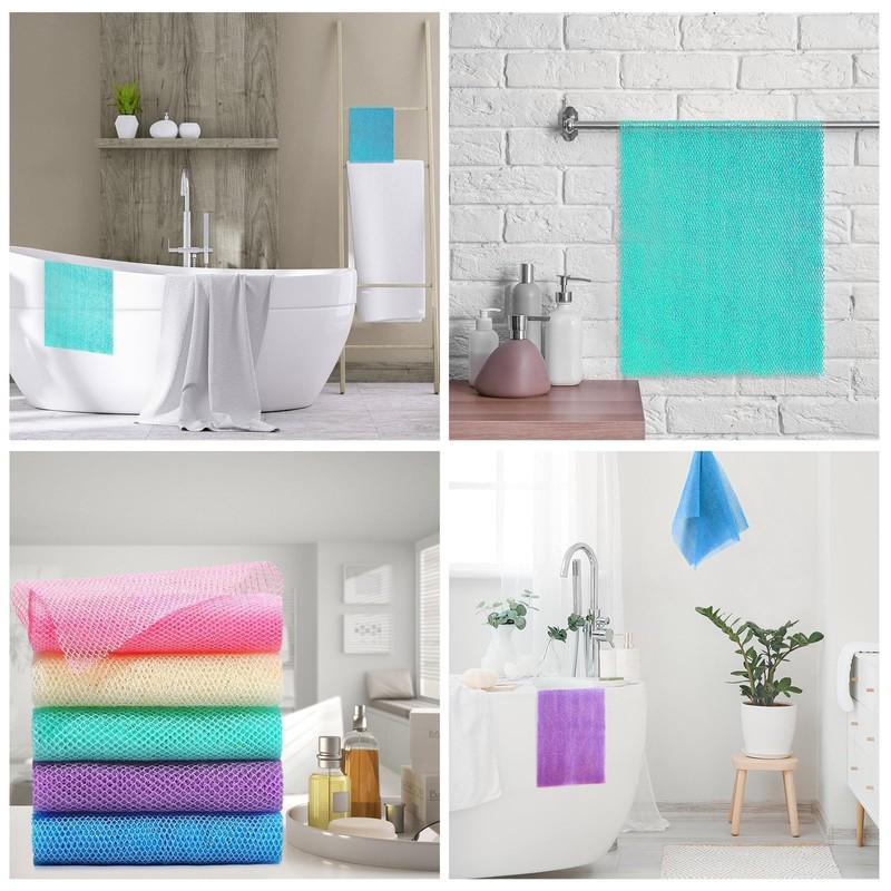 UJFQBH 6 Pieces African Bath Sponge African Net Long Net