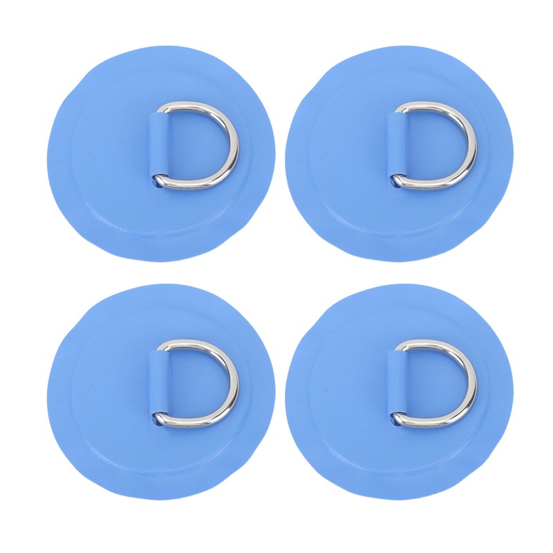 4PCS D Ring Patch PVC Round Shape Strong Stainless Steel