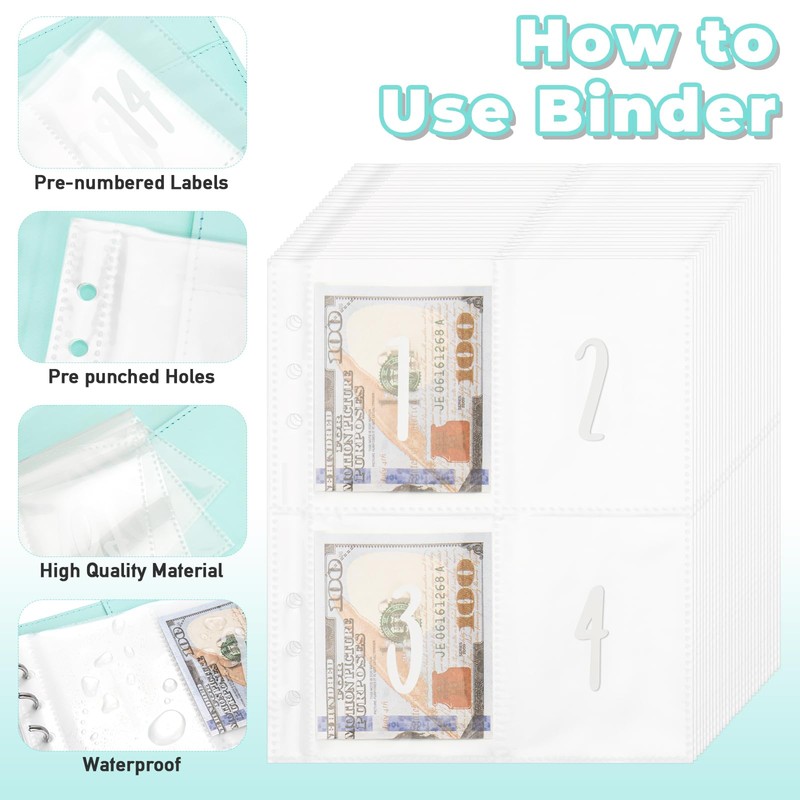 Onlyesh Ring Binder A5, Budget Planner with 100 Days Saving
