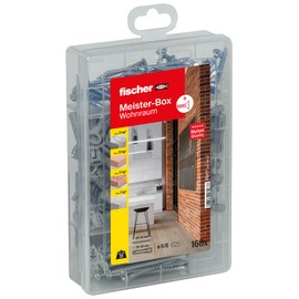fischer Meister-Box SX Plus Dowels with Screws, Box with 160 Pieces, Expansion Dowels, 50 Pieces 6 x 30 mm, 30 Pieces 8 x 40 mm, with Matching Screws, Practical Set For DIY Enthusiasts, Professionals
