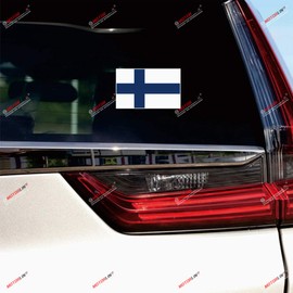 Finland Finnish Flag Vinyl Decal Sticker - 2 Pack Glossy, 4 Inches - for Car Boat Laptop Cup