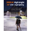 intelamp Solar Outdoor Lights with Dual Sensors,12500mAh 2000LM 240° Wide