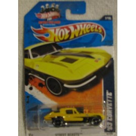 Hot Wheels 2011 Street Beasts '63 Corvette 1:64 Scale YELLOW HW For Real Card