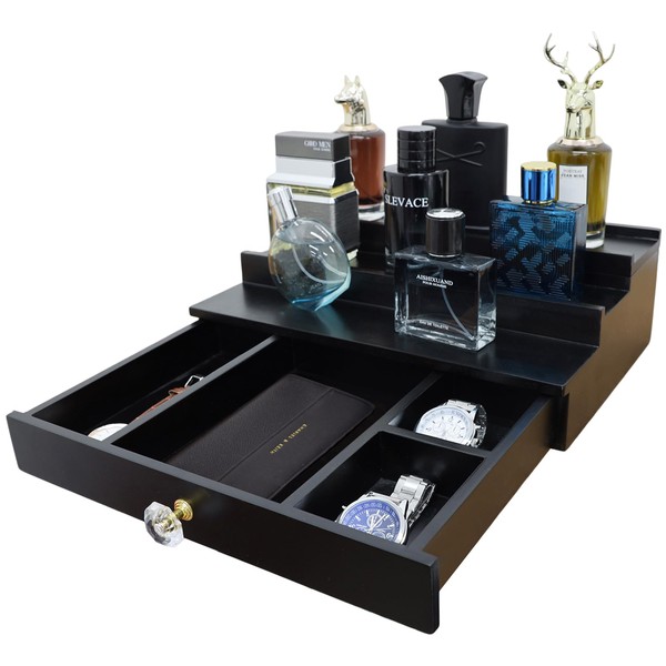 Wooden Cologne Organizer for Men Display Risers Countertop Organizer 3